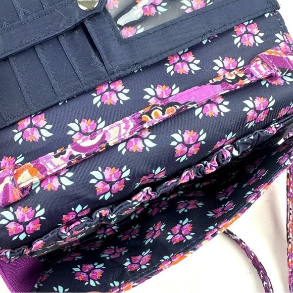 Vera Bradley Riley Crossbody Wallet Dreamy Quilted Floral RFID Handbag - Picture 4 of 10